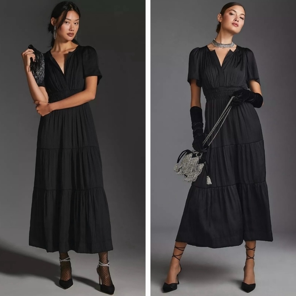 EUC size Small Anthropologie Somerset Lumensilk edition maxi dress